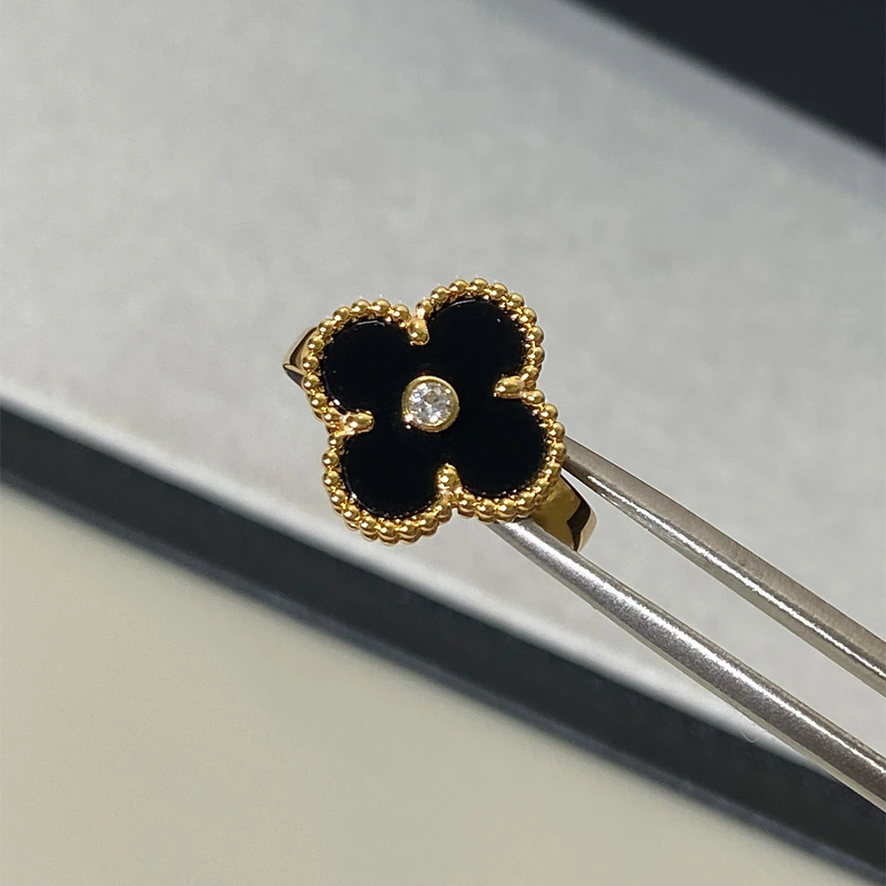 Black Onyx Clover & Pavé Ring