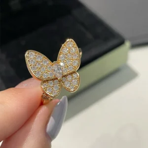 Contour Gem Motif Ring 8 3d Butterfly Pavé Ring