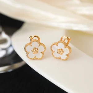 White Mother-of-Pearl Lucky Blossom Earrings