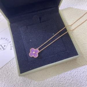 Purple Chalcedony Pavé Necklace