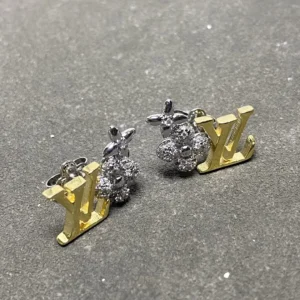 Two-Tone Alphabet Stud Earrings