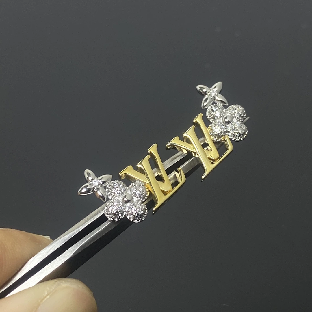 Two-Tone Alphabet Stud Earrings