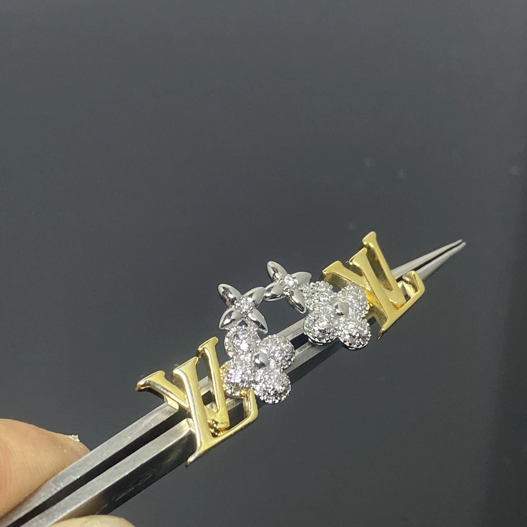 Two-Tone Alphabet Stud Earrings