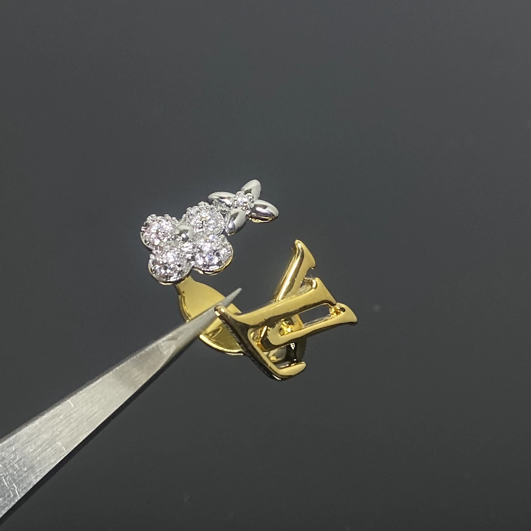 Two-Tone Alphabet Stud Earrings