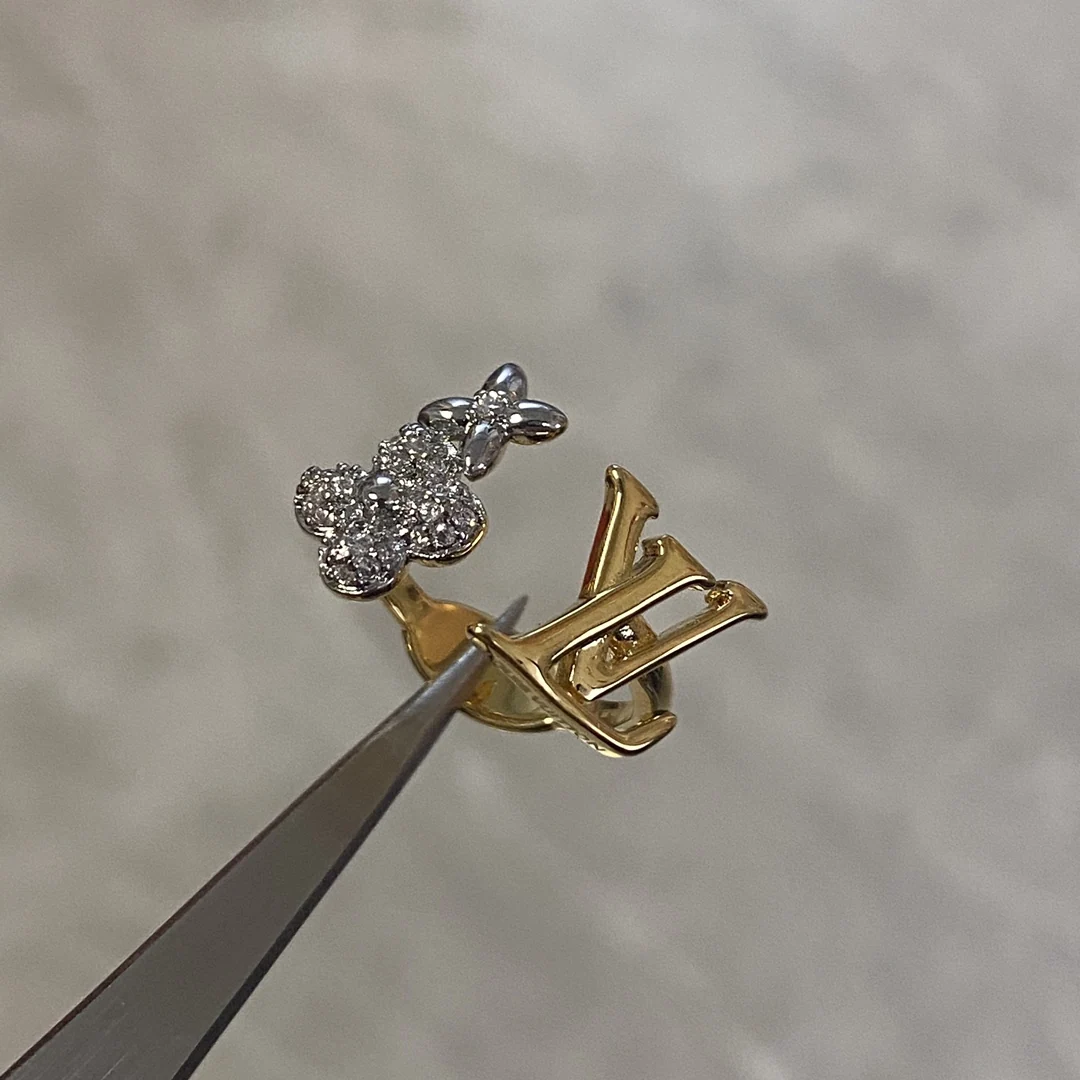Two-Tone Alphabet Stud Earrings