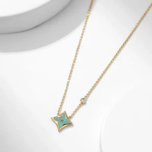 Amazonite Graphic Pendant Necklace