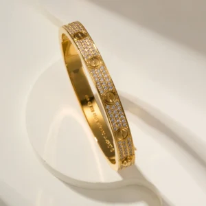 Wide Pavé Screw Motif Bracelet