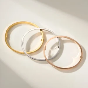 Slim Polished Screw Motif Bracelet