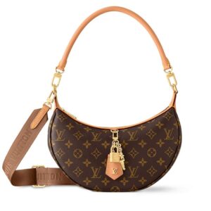 Louis Vuitton Monogram Crescent Hobo Bag on white background