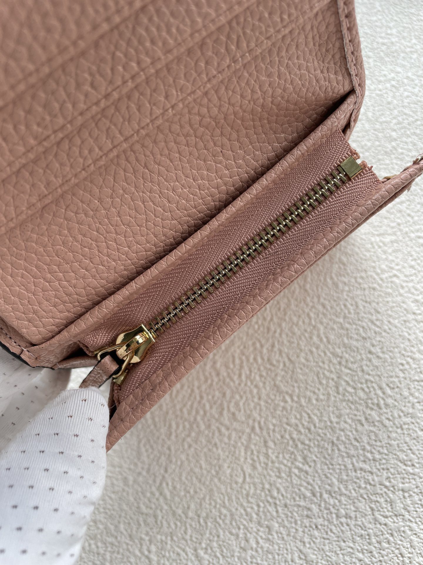 Old flower pink leather lychee pattern 11*9*2.5CM detail view 7