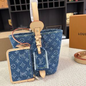 Embossed Denim Bucket Bag 17*18cm main product image