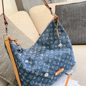 Blue classic denim monogram handbag