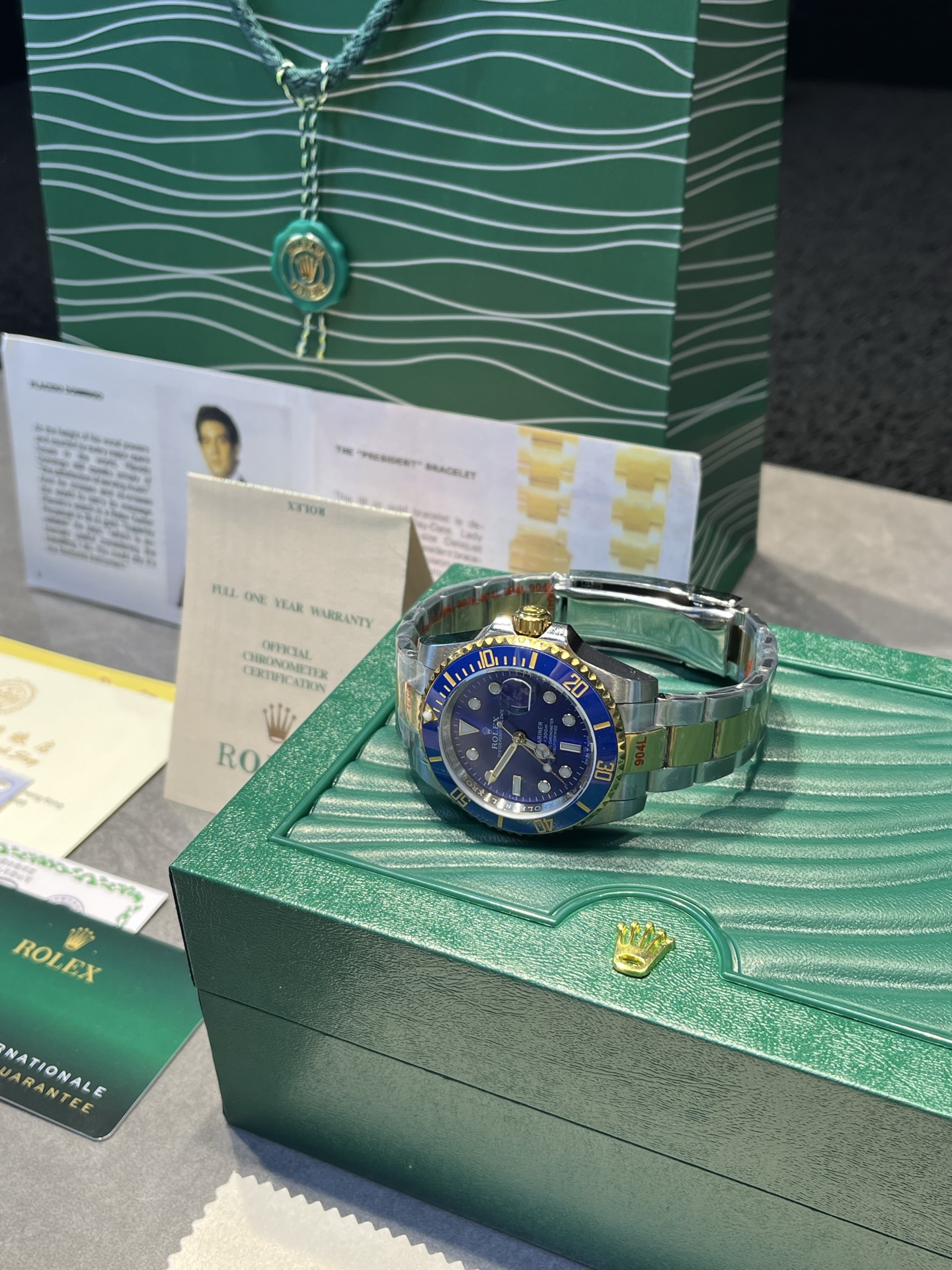 40mm gradient gold and blue mechanical watch - Image 4
