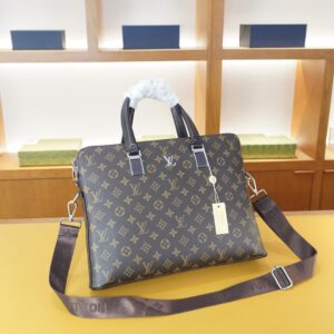 Classic brown monogram briefcase