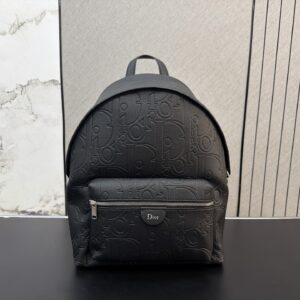 Classic black patterned saddle backpack